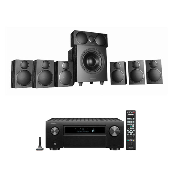 DENON AVCX6700H 11.2 channel AV Amplifier With Wharfedale DX3 HCP 7.1 Speaker Package Black