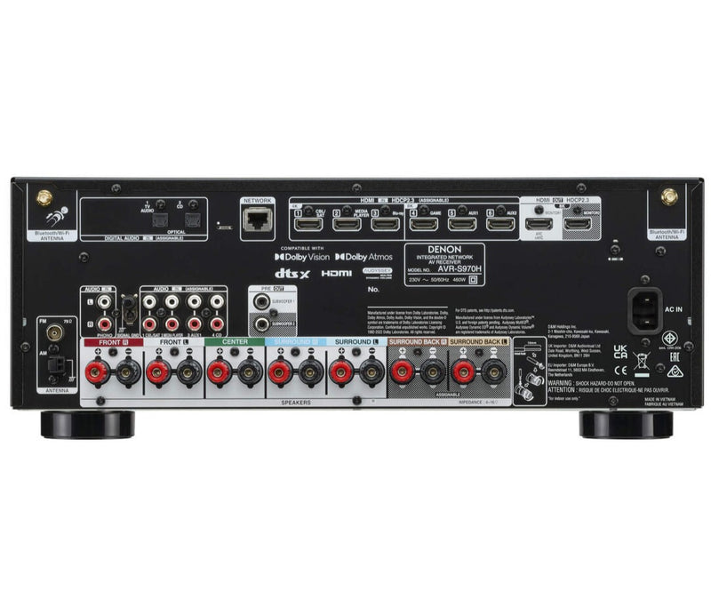 Denon AVRS970H AV Receiver With Wharfedale DX3 HCP 7.1 Speaker Package Black