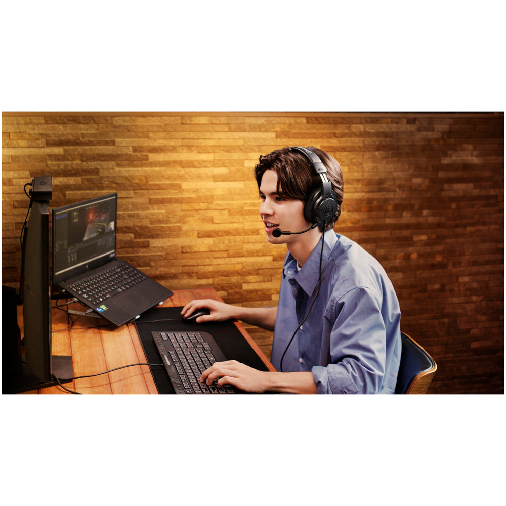 Audio Technica ATH-M20XSTS Streaming Headset with Boom-Arm Mic Black