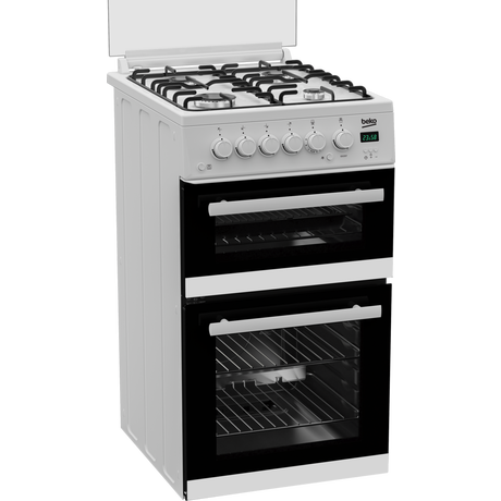Beko EDG507W Freestanding Double Oven Gas Cooker with Gas Hob White