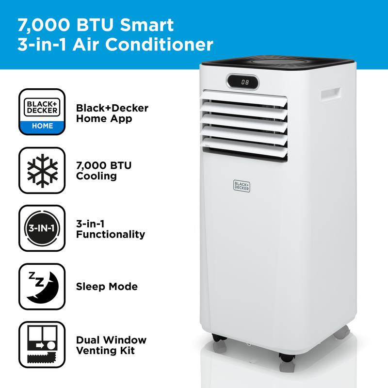 Black+Decker BXAC40024GB 7000 BTU Portable Smart Air Conditioner