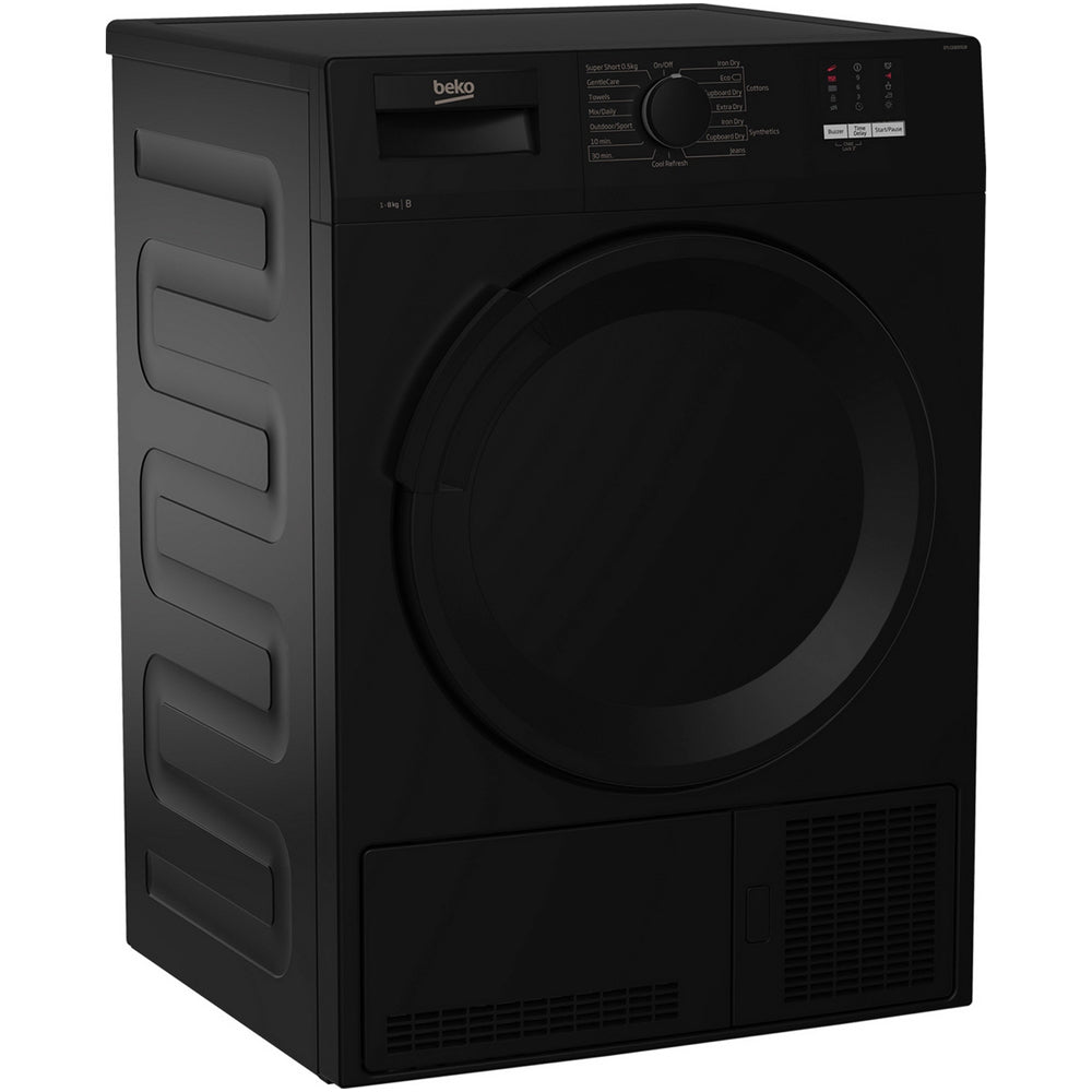 Beko DTLCE80051B 8kg Freestanding Condenser Tumble Dryer with Sensor Programmes Black