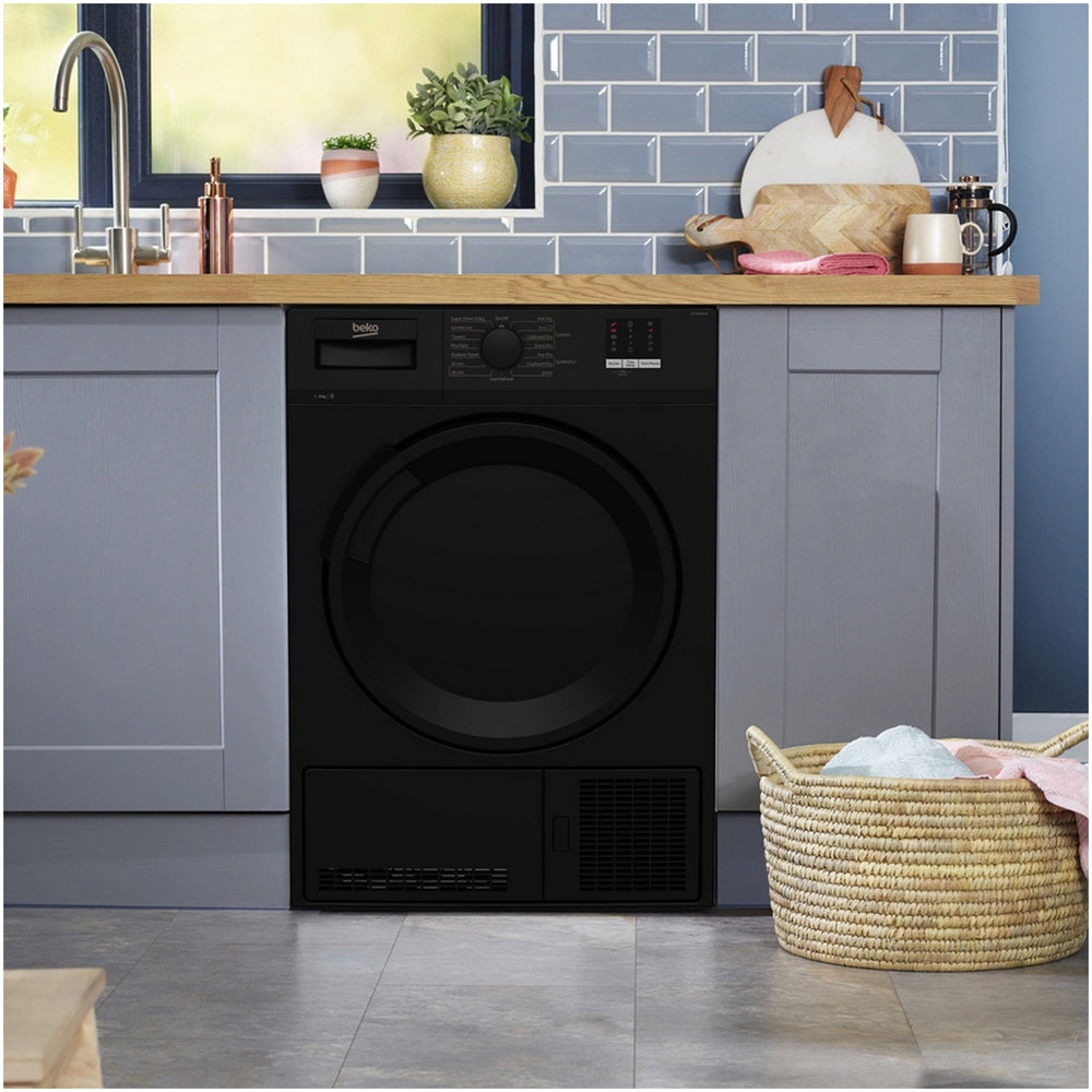 Beko DTLCE80051B 8kg Freestanding Condenser Tumble Dryer with Sensor Programmes Black