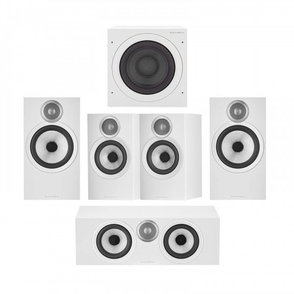 Bowers & Wilkins 606 & 607 S3 5.1 Surround Sound Speaker Package White