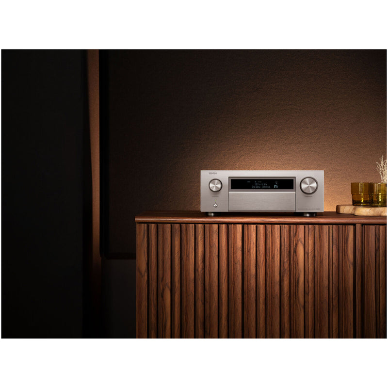 Denon AVC-X6800H 11.4ch 8K AV Amplifier with 3D Audio Dolby Atmos HEOS Built-in Silver