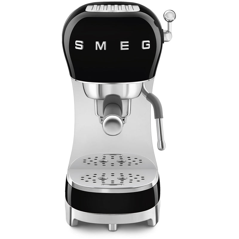 Smeg ECF02BLUK 50s Retro Style Espresso Coffee Machine with Steam Wand Black