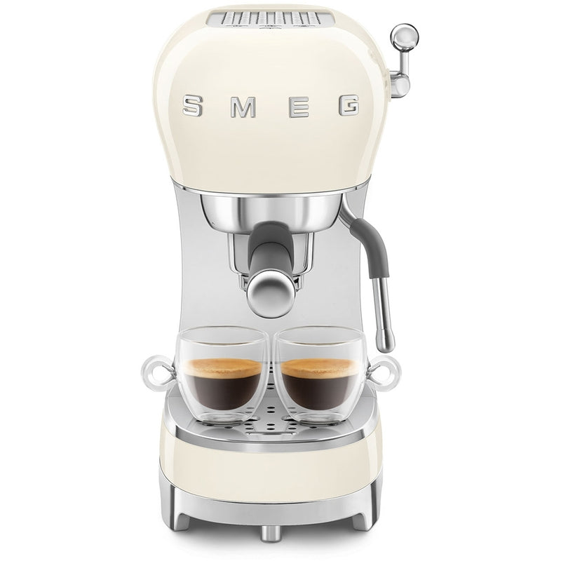 Smeg ECF02CRUK 50s Retro Style Espresso Coffee Machine with Steam Wand Cream