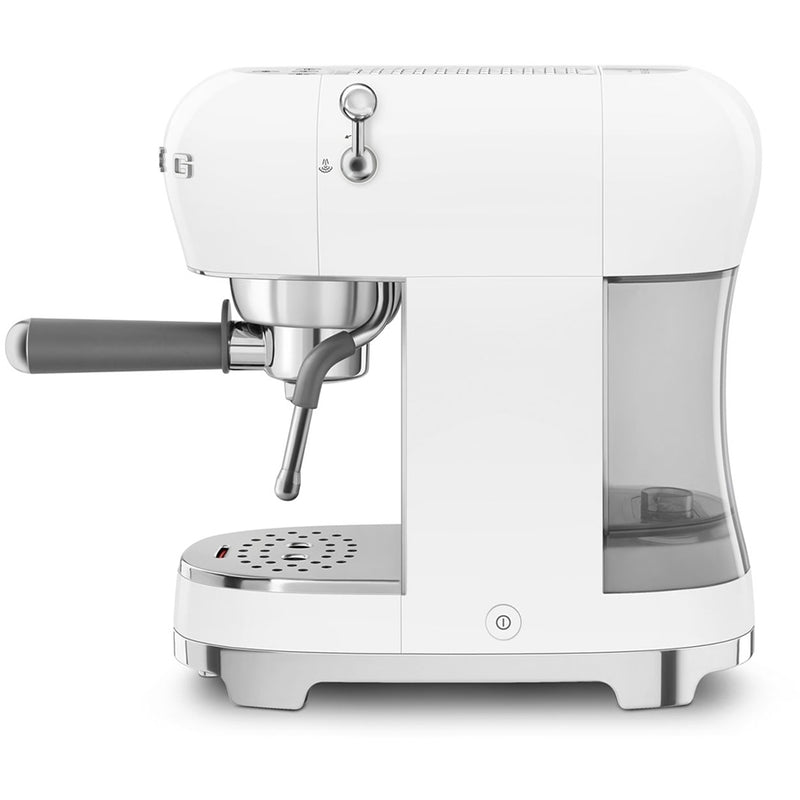 Smeg ECF02WHUK 50s Retro Style Espresso Coffee Machine with Steam Wand White