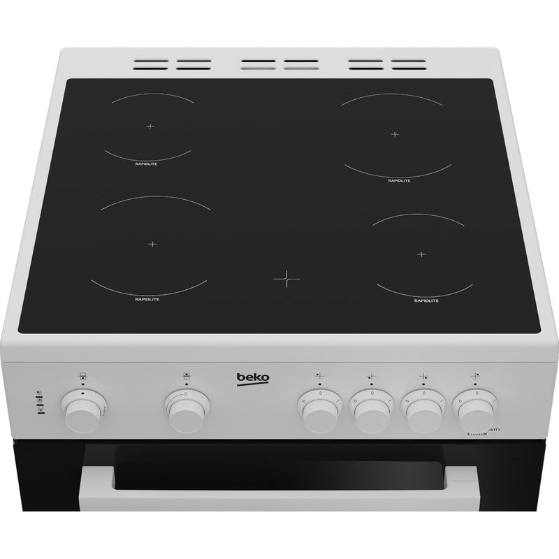 Beko ETC611W 60cm Oven Electric Cooker with Ceramic Hob White