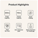 LG GBBSJ10DPY NatureFRESH 333L Total No Frost Fridge Freezer Prime Silver