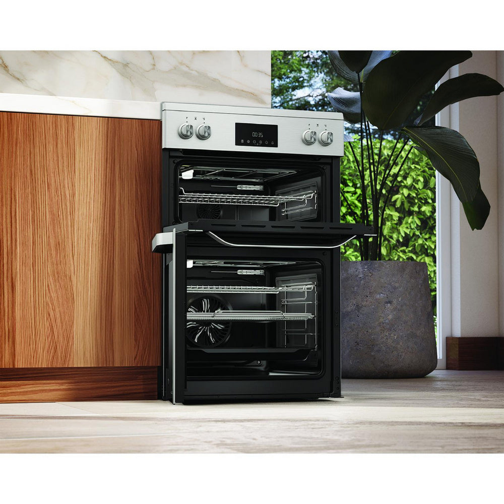 Hotpoint HDME6VDC2AX 60cm Double Oven Electric Cooker with Ceramic Hob Stainless Steel