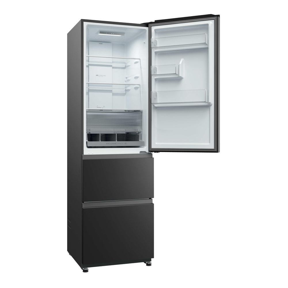 Haier 3D Series 3 HTR3518ENMTK 60/40 Frost Free Fridge Freezer Black - Clearance