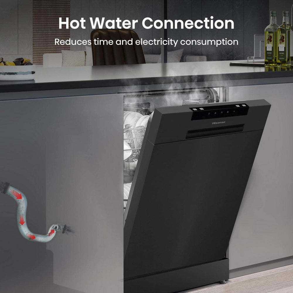 Hisense HS523E15BUK Slimline Freestanding Dishwasher 10 Place Settings Black - E Rated