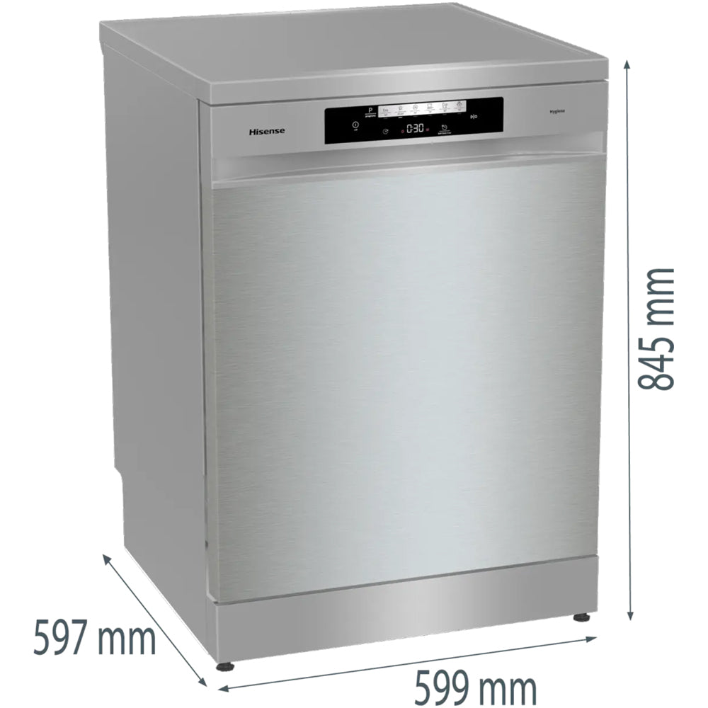 Hisense HS642D90XUK Full-Size Freestanding Dishwasher 14 Place Settings - Stainless Steel