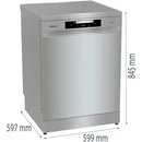 Hisense HS642D90XUK Full-Size Freestanding Dishwasher 14 Place Settings - Stainless Steel