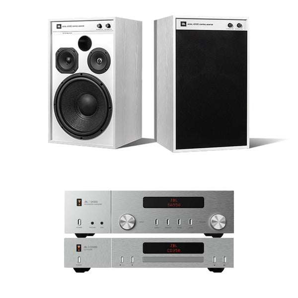 JBL Classic SA550 Amplifier & CD350 CD Player with 4312G Studio Monitor Pair of Speakers Ghost Edition