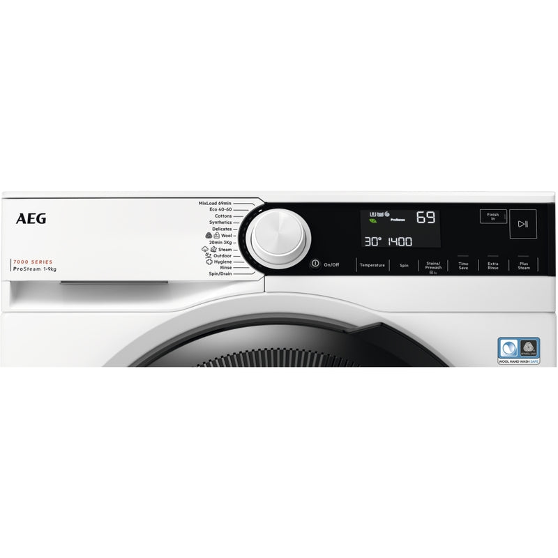 AEG LFR73944B Series 7000 ProSteam 9Kg 1400 Spin Washing Machine White