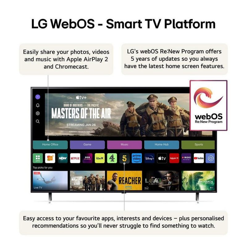 LG 55QNED80T6A 55 Inch QNED 4K Smart TV Ashed Blue 2024