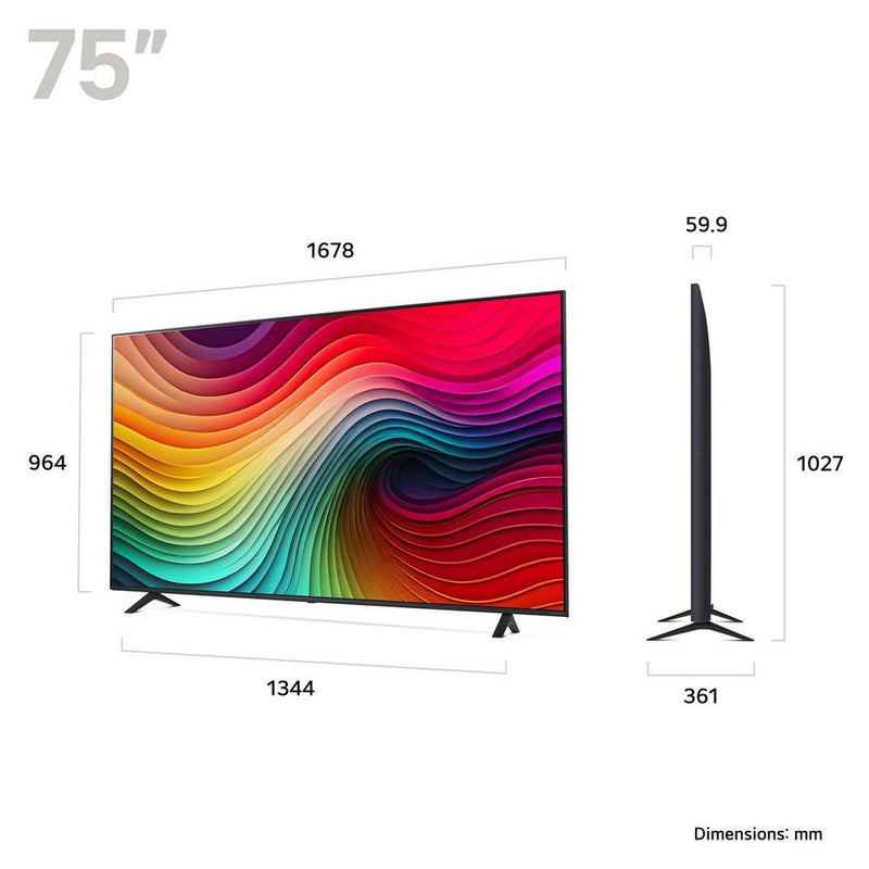 LG 75NANO81T6A 75 Inch NANO81 4K NanoCell Smart TV 2024