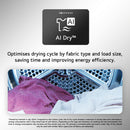 LG RHX7010TBB AI Dry 10kg Dual Inverter Heat Pump Tumble Dryer Black
