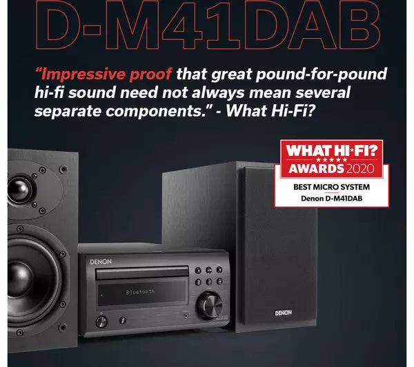 Denon DM41DAB DAB+ Mini HiFi System Black