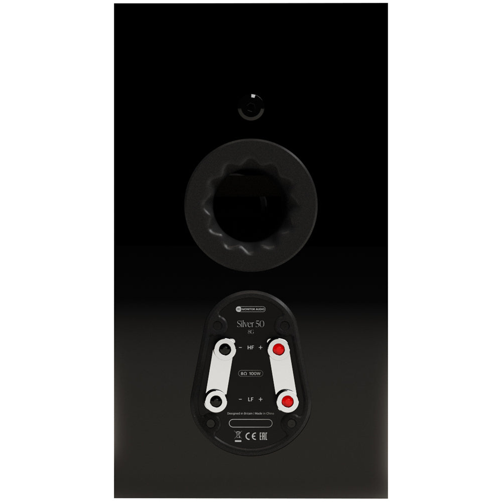 Monitor Audio Silver 50 8G Two-Way Bookshelf Speakers Pair High Gloss Black Black