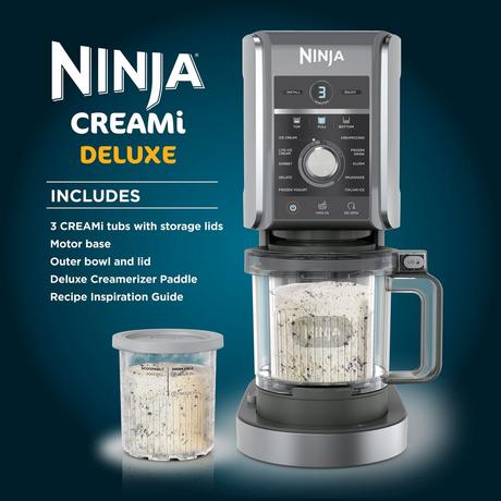 Ninja CREAMi Deluxe 10 in 1 Ice Cream and Frozen Drink Maker NC501UK