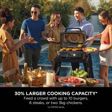 Ninja OG901UK Woodfire Pro Connect XL Electric BBQ Grill and Smoker with Stand OG901UKSTANDKIT