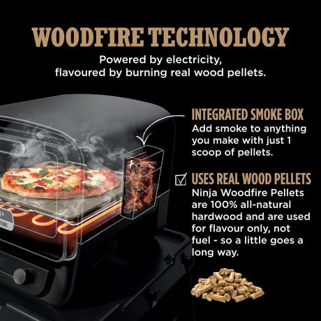 Ninja Woodfire Outdoor Oven Artisan Pizza Maker and BBQ Smoker with BBQ Stand OO101UKKIT