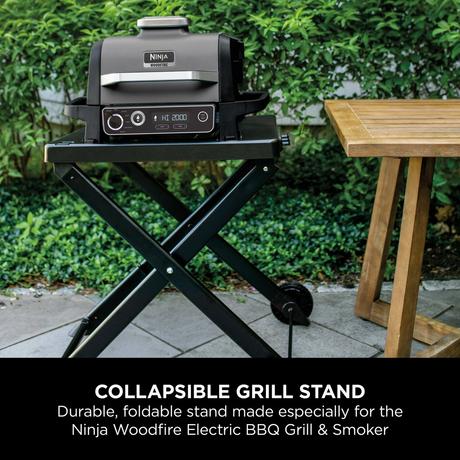 Ninja Woodfire Electric BBQ Grill and Smoker with Stand and Cover OG701UKGRILLKIT