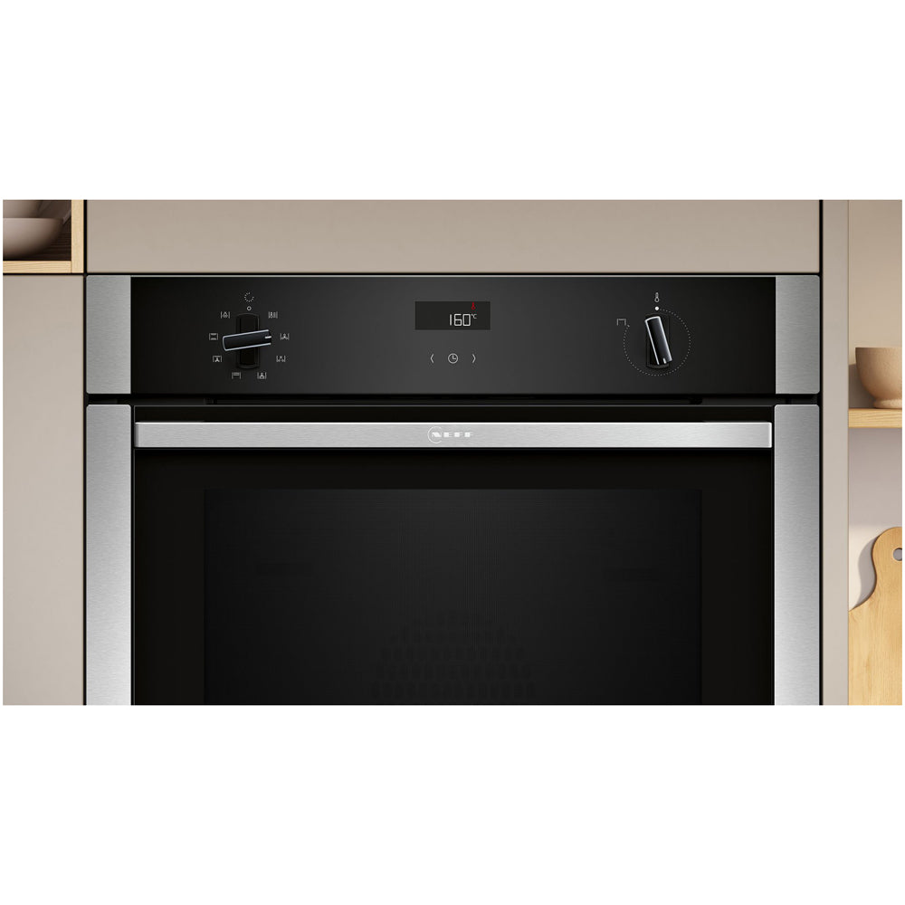Neff B4ACF1AN3B N50 Slide and Hide Built In Catalytic Single Electric Oven in Stainless Steel