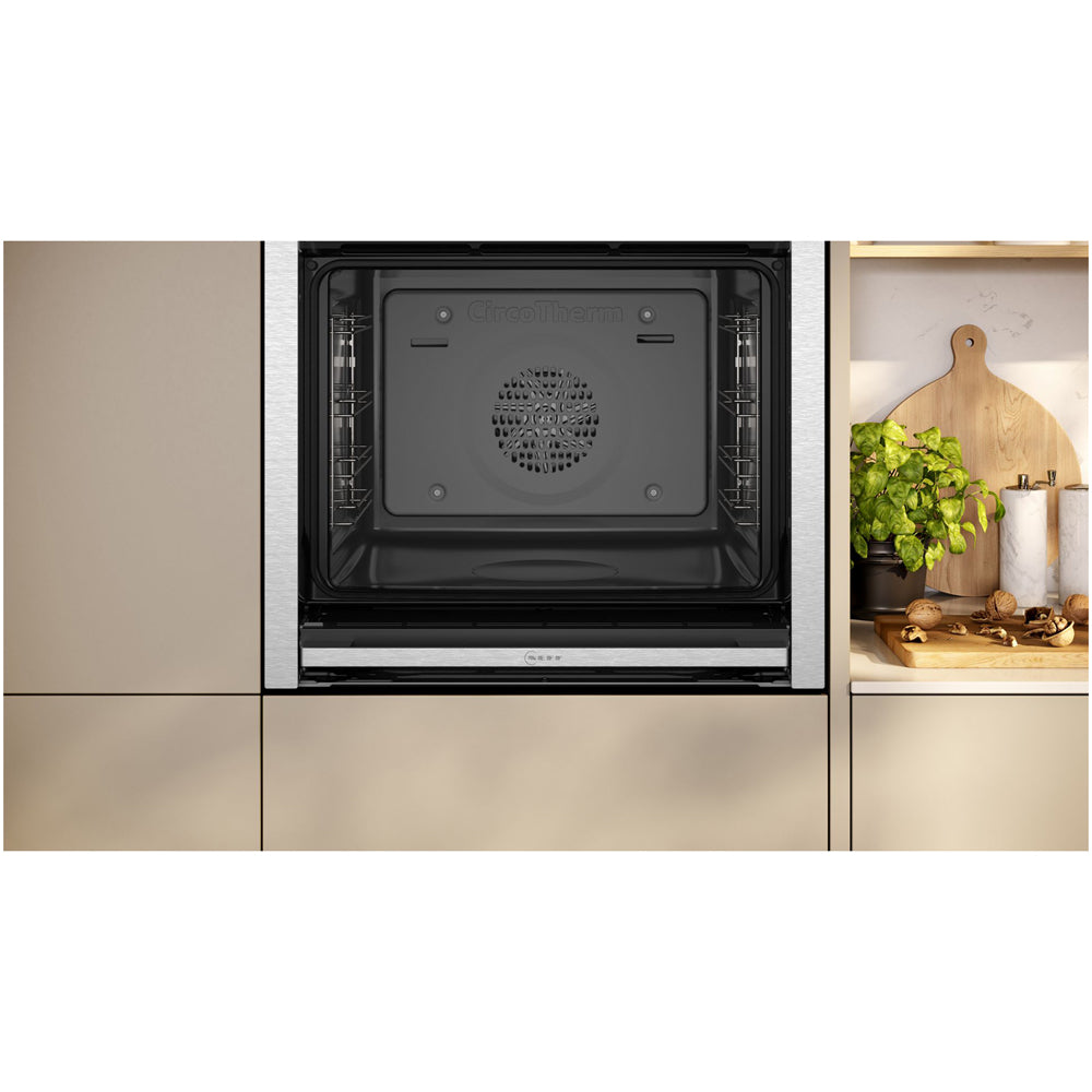 Neff B4ACF1AN3B N50 Slide and Hide Built In Catalytic Single Electric Oven in Stainless Steel