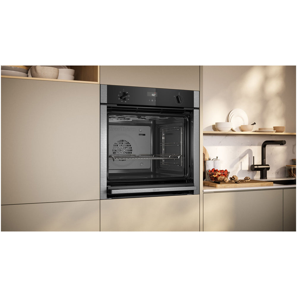 Neff B4ACF1AN3B N50 Slide and Hide Built In Catalytic Single Electric Oven in Stainless Steel