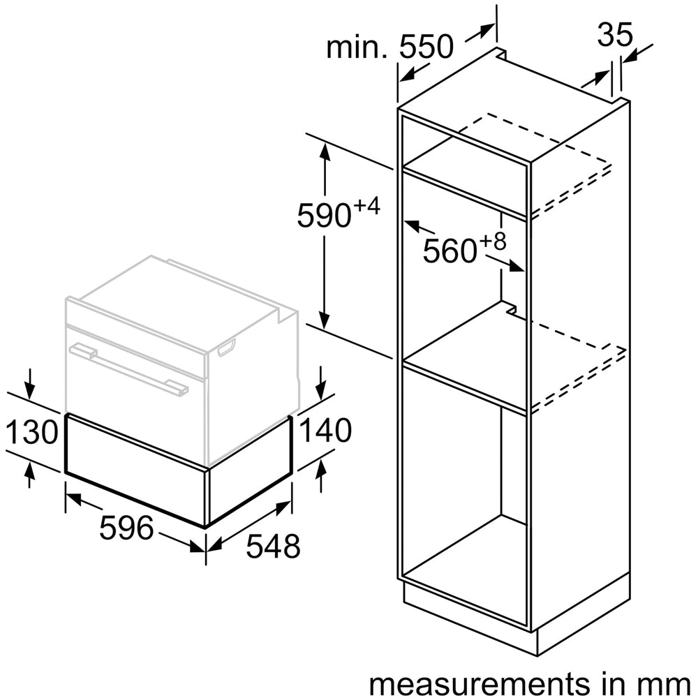 Neff N24HA11G1B N70 14cm Warming Drawer Graphite Grey