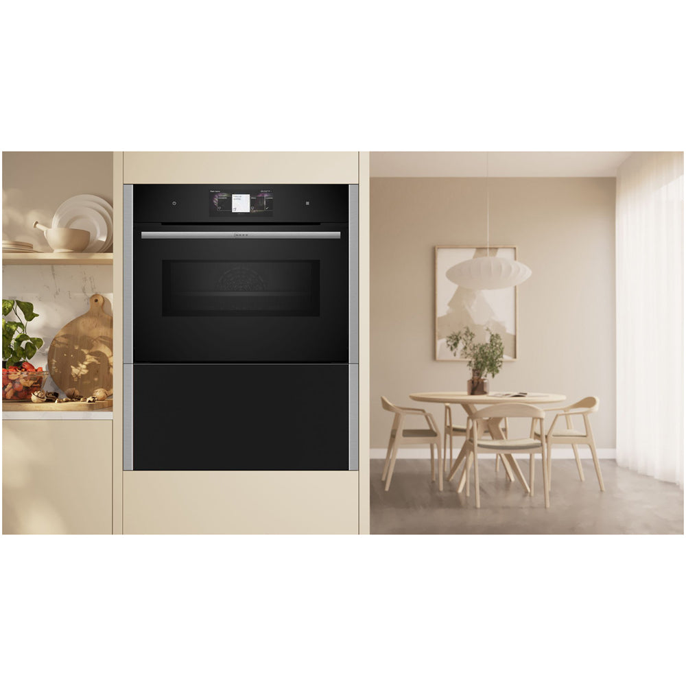 Neff N34HA11N1B 29cm Built in Warming Drawer Black Silver Stainless Steel