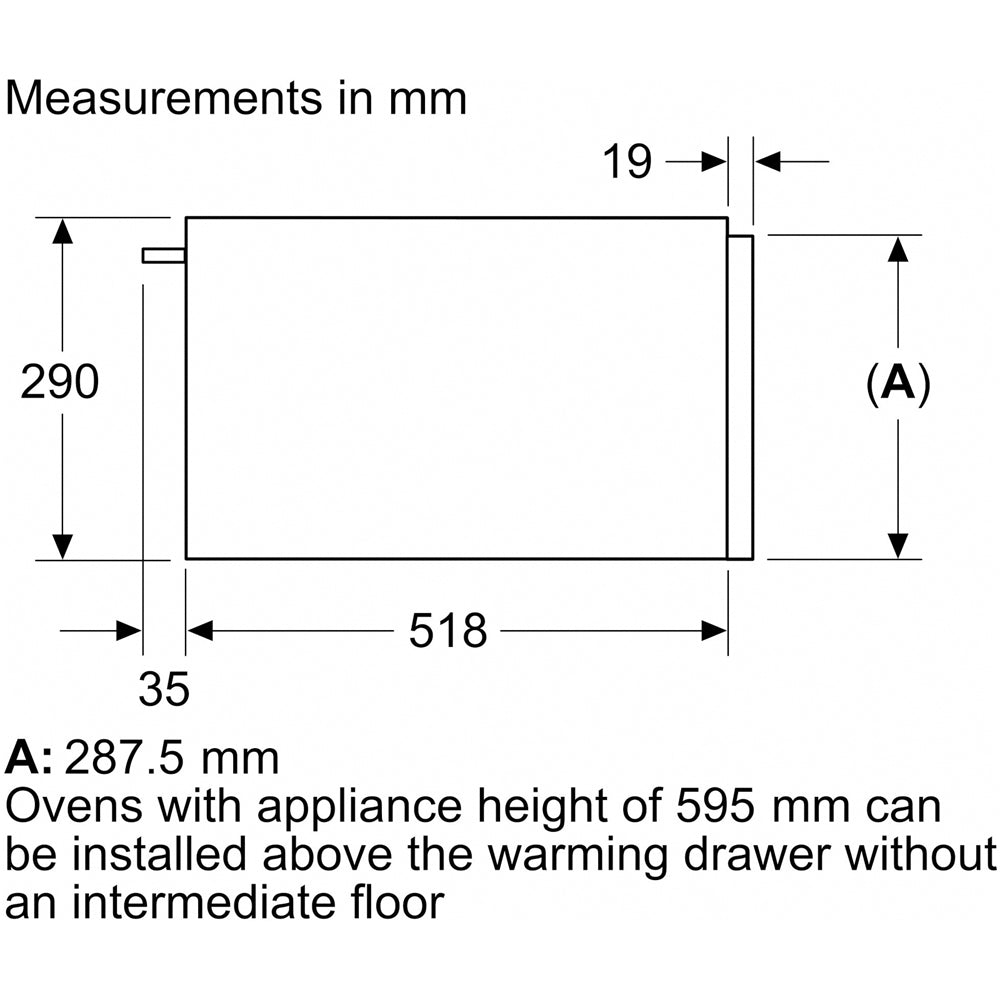 Neff N34HA11N1B 29cm Built in Warming Drawer Black Silver Stainless Steel