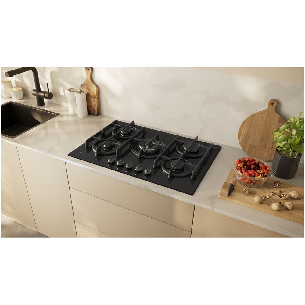 Neff T27PIQ4S0 N70 Flame Select 75cm Gas on Glass Hob
