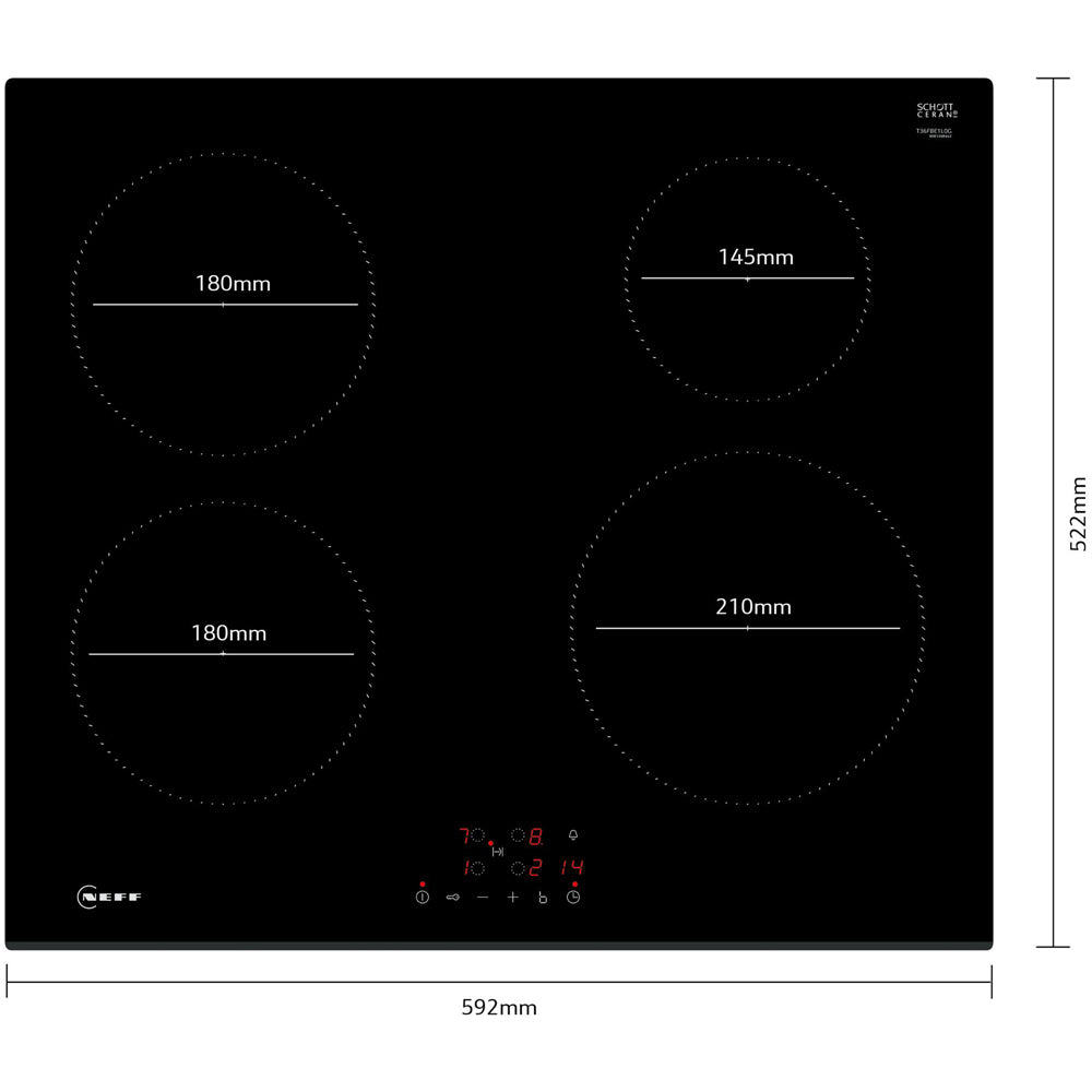 Neff T36FBE1L0G N30 60cm Induction Hob with Touch Control