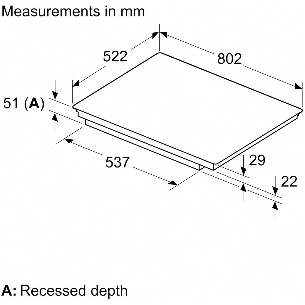 Neff T68FUV4L0 N80 80cm Flex Induction Hob with Twist Pad Control