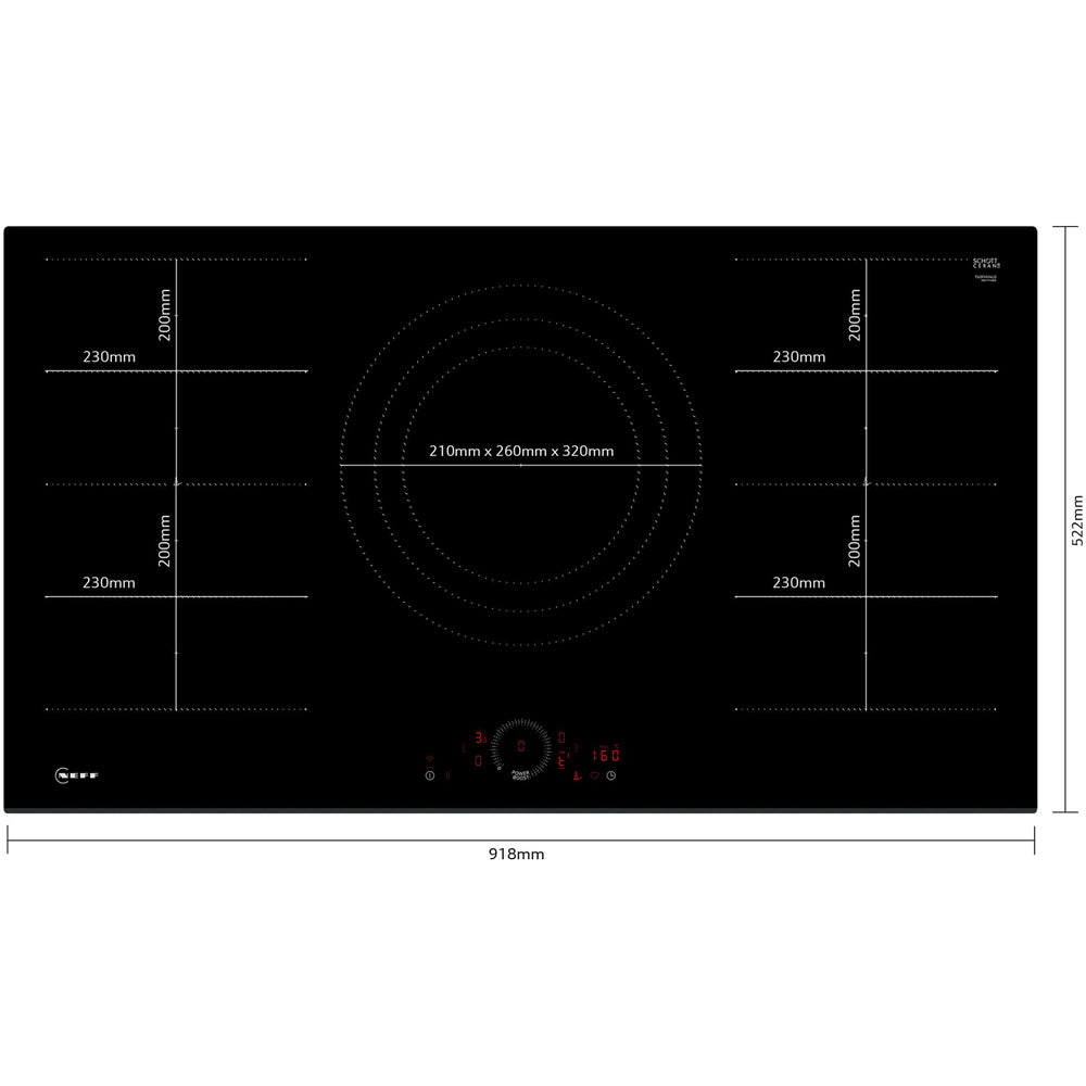 Neff T69FHV4L0 N70 90cm Flex Induction Hob with Twist Touch Control