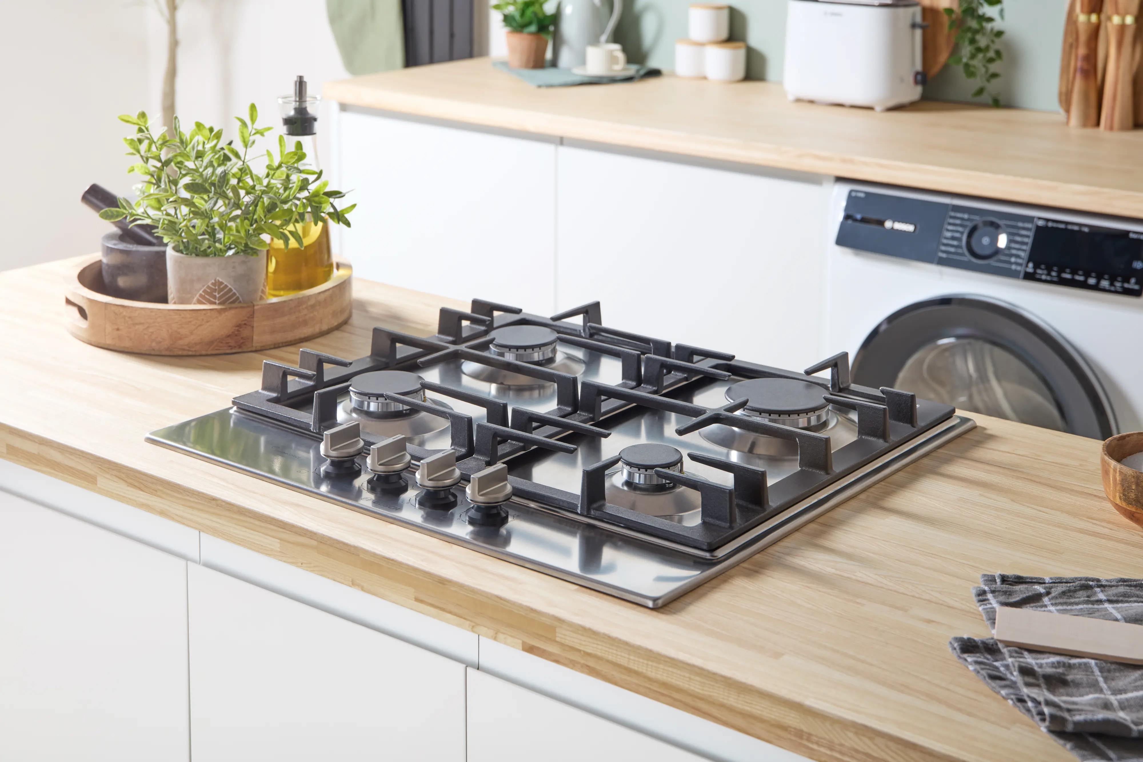 Bosch Series 6 PCP6A5I90 60cm Gas Hob Stainless Steel