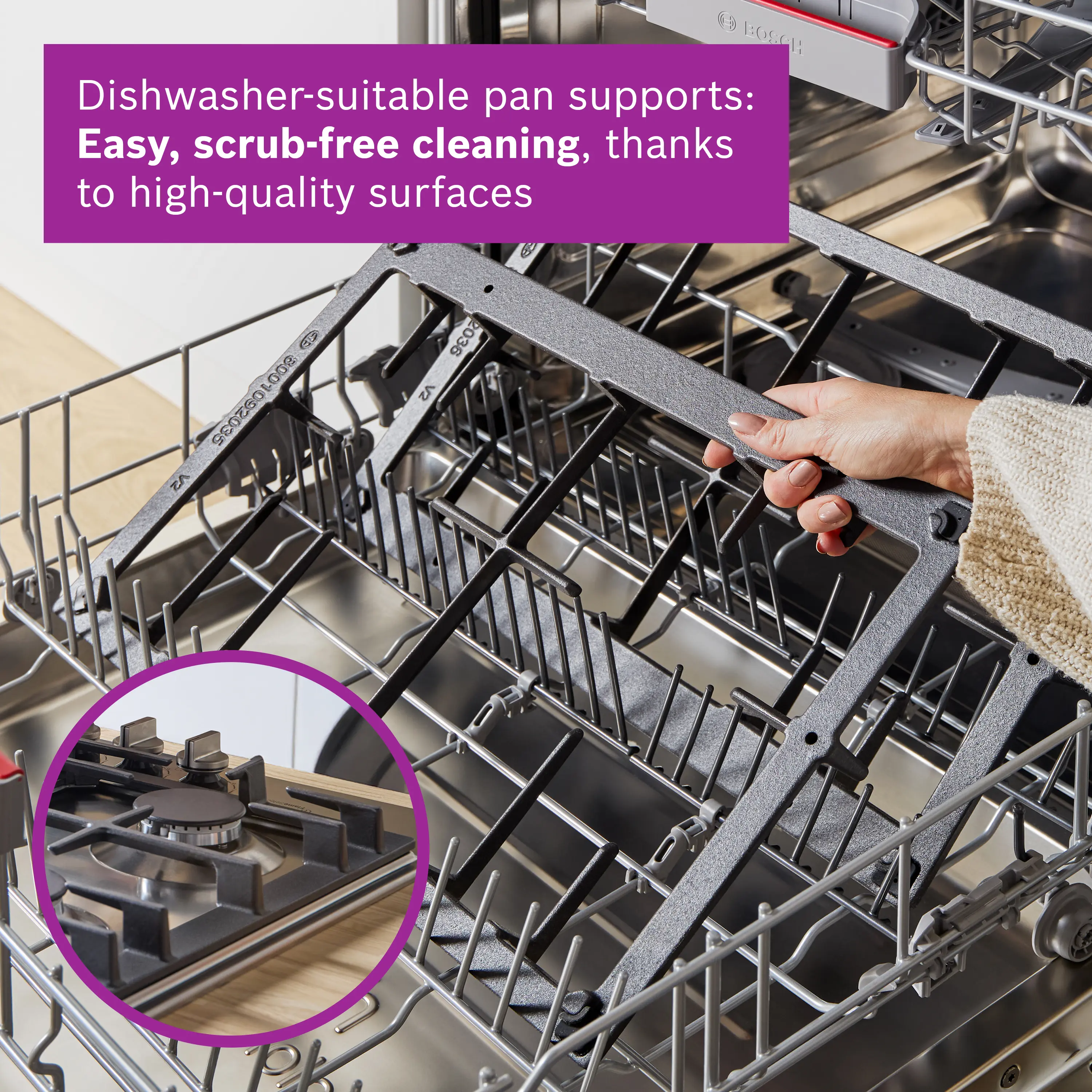 Bosch Series 6 PCP6A5I90 60cm Gas Hob Stainless Steel