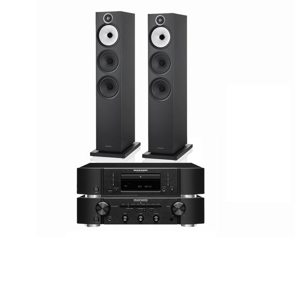 Marantz PM6007 Integrated Amp & CD6007 CD Player with Bowers & Wilkins 603 S3 Speakers Black