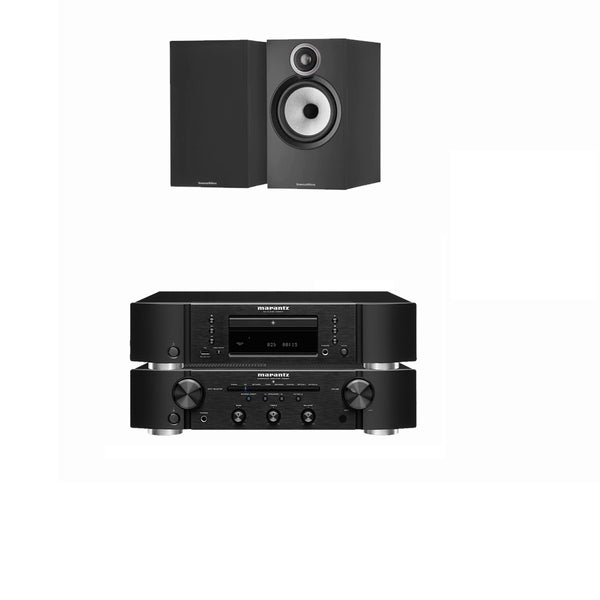 Marantz PM6007 Integrated Amp & CD6007 CD Player with Bowers & Wilkins 606 S3 Speakers Black
