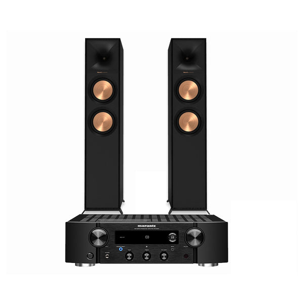 Marantz PM7000N Amplifier with Klipsch R-600F Floorstanding Speakers Pair Black