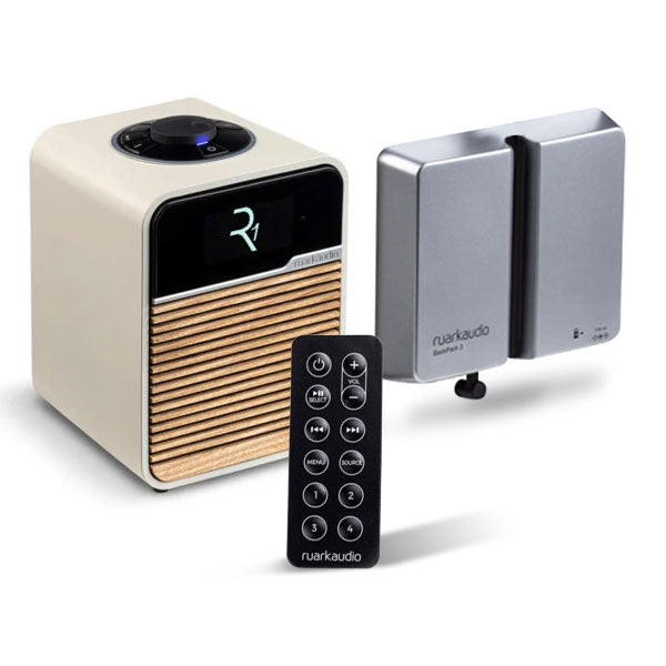 Ruark R1 Mk4 DAB+ Radio With BackPack 3 And Remote Control Package Cream