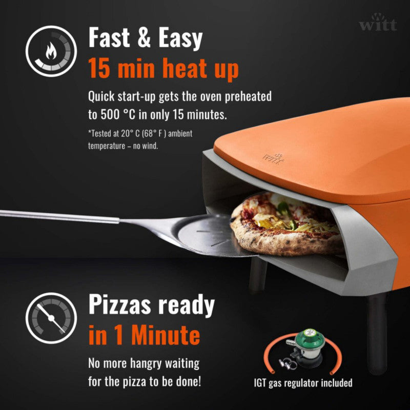 Witt Etna Rotante 16 Inches Pizza Oven with Rotating Turntable Orange