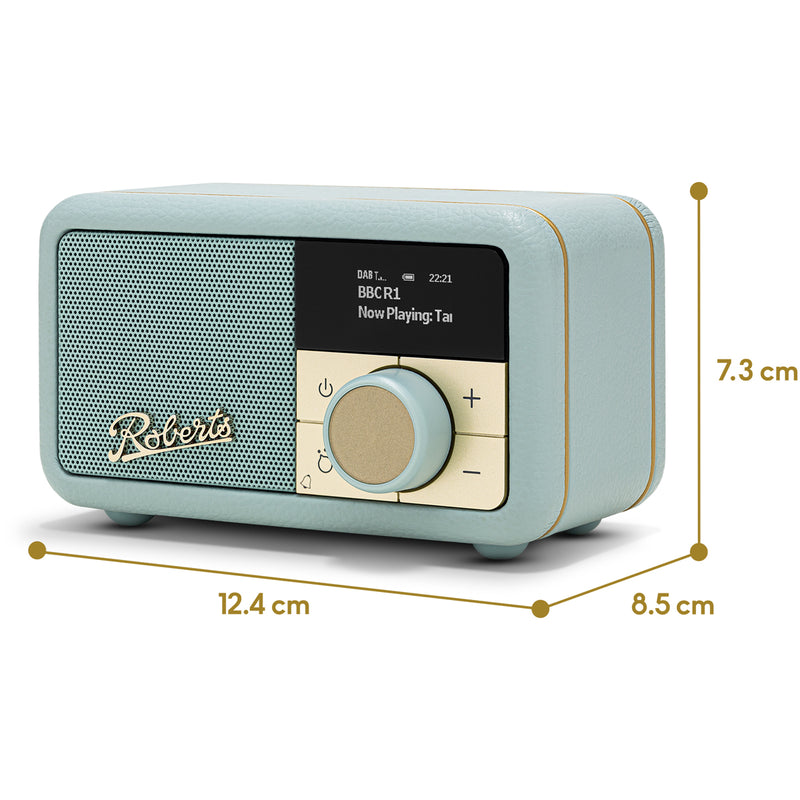 Roberts Revival Petite 2 DAB DAB+ Bluetooth Rechargeable Digital Radio Duck Egg