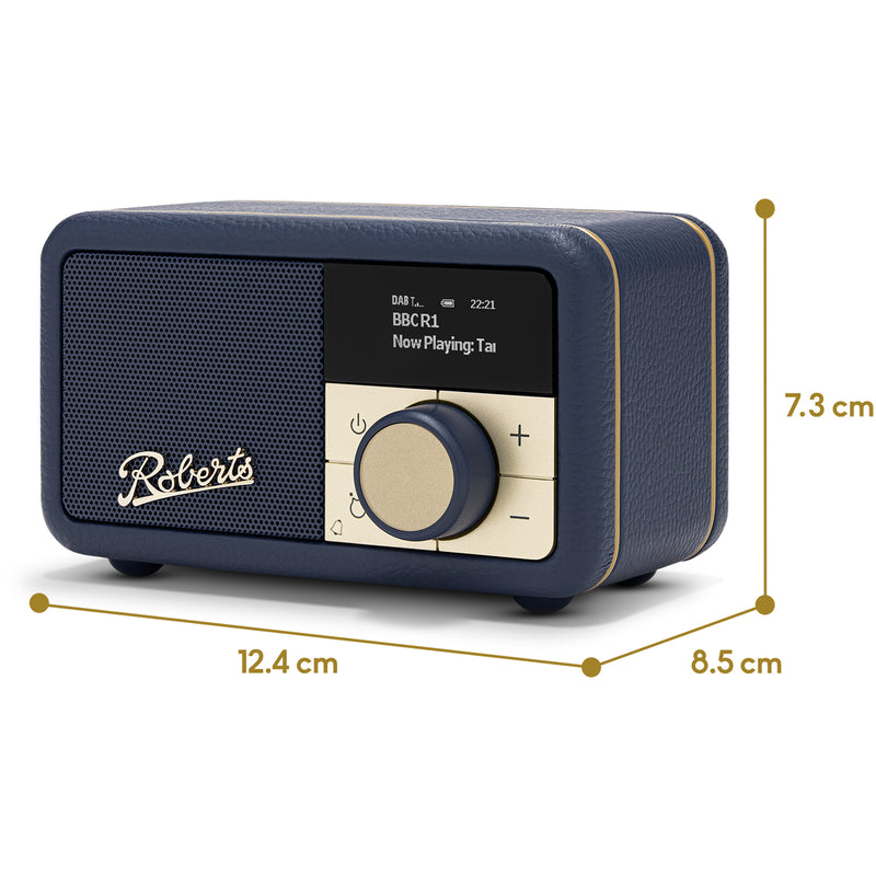 Roberts Revival Petite 2 DAB DAB+ Bluetooth Rechargeable Digital Radio Midnight Blue