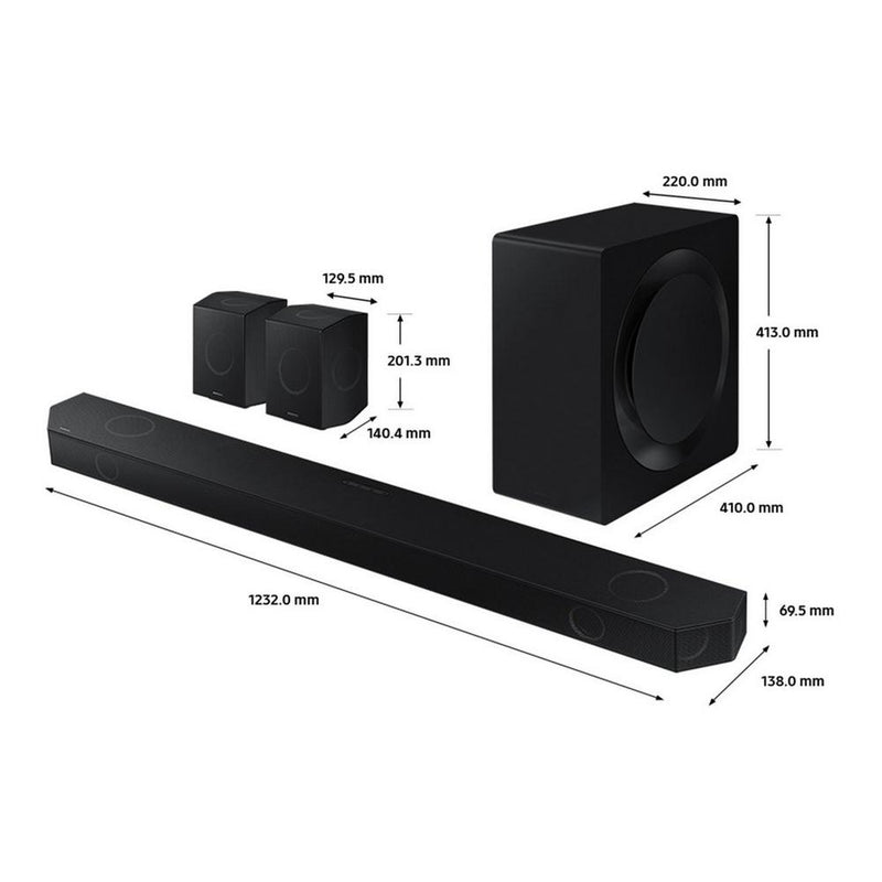 Samsung HWQ990D Q-Series 11.1.4ch Cinematic Soundbar with Subwoofer and Rear Speakers 2024